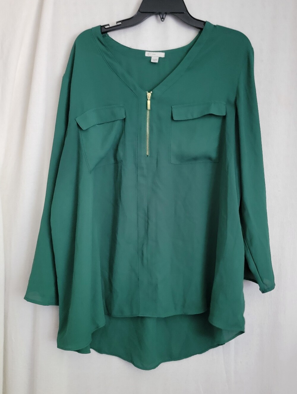 Vero Moda Emerald Green V-Neck Zip Tunic